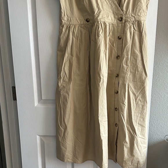 J. Crew Beige Button-Down Midi Dress - Picture 3 of 6